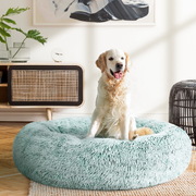 Pet Bed Large 90cm Teal Sleeping Comfy Cave Washable