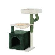 Cat Tree 78Cm Scratching Post Tower Scratcher Wood House Bed Toys Green