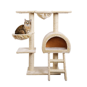 Cat Tree 100Cm Tower Scratching Post Scratcher House Trees Bed Beige