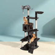 Cat Tree 193Cm Tower Scratching Post Scratcher House Trees Grey
