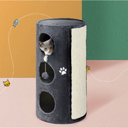 Cat Tree Scratching Post Tower Scratcher 70Cm Wooden Trees House