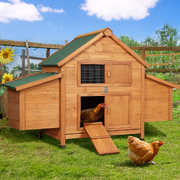 Chicken Coop Large Rabbit Hutch House Run Cage Wooden Outdoor Pet