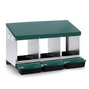 Chicken Nesting Box Roll Away 3 Holes Metal Wall Mounted Nest Box Green
