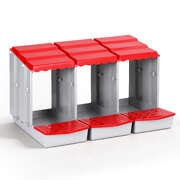 Chicken Nesting Box 3 Hole Roll Away Poultry Hen Laying Egg Hutch Red Premium Quality Design Summer Collection