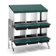 Chicken Nesting Box Roll Away Metal Nesting Box Wall Mounted 6 Holes Green