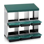 Chicken Nesting Box Roll Away Metal Nesting Box Wall Mounted 6 Holes Green