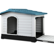 Dog Kennel House Extra Large Outdoor Plastic Puppy Pet Cabin Shelter Xl Blue