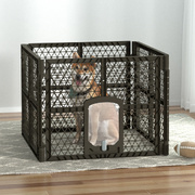 Pet Dog Playpen Enclosure 4 Panel Fence Puppy Cage Plastic Play Pen Fold