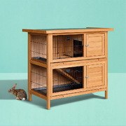 i.Pet 2 Storey Wooden Rabbit Hutch 