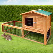  Chicken Coop Rabbit Hutch 155cm x 49cm x 90cm Large Chicken Coop Wooden Run Cage House Outdoor