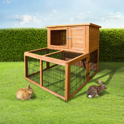  Chicken Coop Rabbit Hutch 96cm x 96cm x 100cm Large Chicken Coop Run Wooden Cage Outdoor House