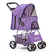 Pet 4 Wheel Pet Stroller - Purple