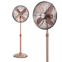 Devanti Metal Pedestal Fan Vintage Portable Fans Oscillating Tilt Chrome 3 Speed Copper