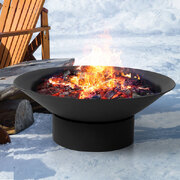 Steel Fire Pit Bowl 2IN1 Firepit Garden Outdoor Patio Fireplace Heater 70 Black
