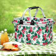 Picnic Basket Set Folding Bag Hamper Insulated Food Storage