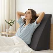 Grey Sleeping Wedge Pillow Comfortable Back and Leg Support