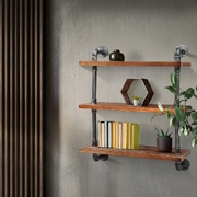  Display Shelves Wall Brackets Bookshelf Industrial DIY Pipe Shelf Rustic
