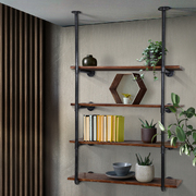  Wall Display Shelves Industrial Bookshelf DIY Pipe Shelf Rustic Brackets