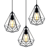 3x Pendant Light Metal Black