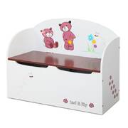 Kids Storage Box Bench - White & Brown