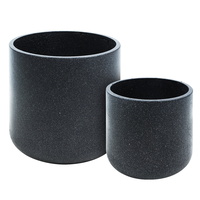 2X Plant Pots Plants Pot Stone Large Garden Indoor Outdoor Flower Planters Decor Dark Grey Oval