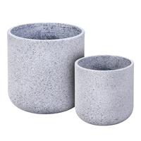 2X Plant Pots Plants Pot Stone Large Garden Indoor Outdoor Flower Planters Decor Grey Oval