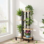 4-Tier Metal Plant Stand Flower Pot Shelf Indoor Outdoor Garden Home