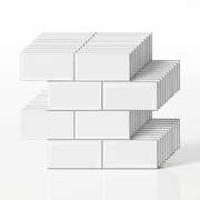 3D Peel and Stick Wall Tiles Self Adhesive Subway Backsplash 10 Sheets, White