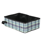 Cat Litter Box Foldable Large Kitty Toilet Plaid