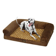 Pet Bed With Soft Warm Mattress Dog Sofa Cushion Pillow Mat Plush Brown