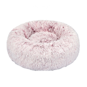 Cat Dog Donut Nest Calming Mat Soft Plush Kennel Pink L