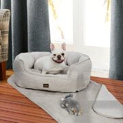 Pet Bed Set Dog Cat Quilted Blanket Beige L