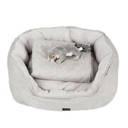 Pet Bed Set Dog Cat Quilted Blanket Beige M