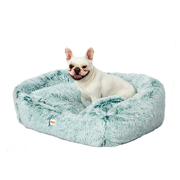 Dog Calming Bed Sleeping Kennel Soft Plush Comfy Memory Foam Teal S