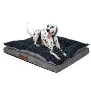 Dog Calming Bed Sleeping Kennel Soft Plush Comfy Memory Foam Mattress Dark Grey L 