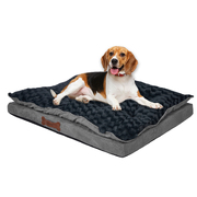 Dog Calming Bed Sleeping Kennel Soft Plush Comfy Memory Foam Mattress Dark Grey S 