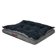 Dog Calming Bed Sleeping Kennel Soft Plush Comfy Memory Foam Mattress Dark Grey 