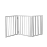 Wooden Pet Gate Dog Fence Foldable Barrier Door 3 Panel White