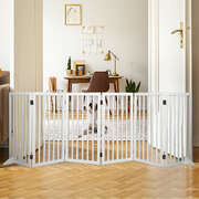 Pet Gate White 6 Panels 139x80x1.8cm