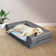 Pet Cooling Bed Dog Sofa Bolster Insect Prevention Summer L Grey