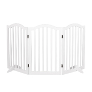  Wooden Pet Gate Dog Fence Safety Stair Barrier Security Door 3 Panels White