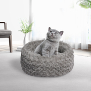  Calming Dog Bed Warm Soft Plush Sofa Pet Cat Cave Washable Portable Grey S