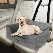 Pet Car Booster Seat Dog Protector Portable Travel Bed Removable Grey L