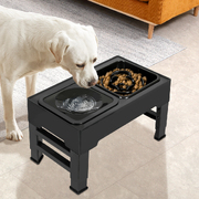 Adjustable Pet Feeder: Elevated Slow Food and Water Bowl
