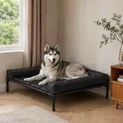 Large Dog Bed Black Breathable 107x76x18.5cm