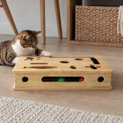 Cat Nail File Scratcher Large Solid Wood with Toy Balls for Indoor Cats 39x30x8cm