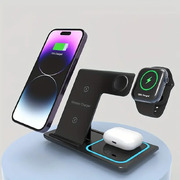 Ultimate 3-in-1 Fast Charging Station: Folding Wireless Charger Stand