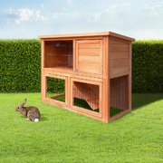 Chicken Coop Rabbit Hutch 88cm x 40cm x 76cm Large Chicken Coop House Run Wooden Cage Outdoor