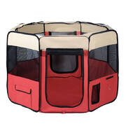 i.Pet Portable Soft Pet Play Pen - Red