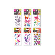 PRICE FOR 6 ASSORTED TEMPORARY TATTOO BUTTERFLY & FLOWER 